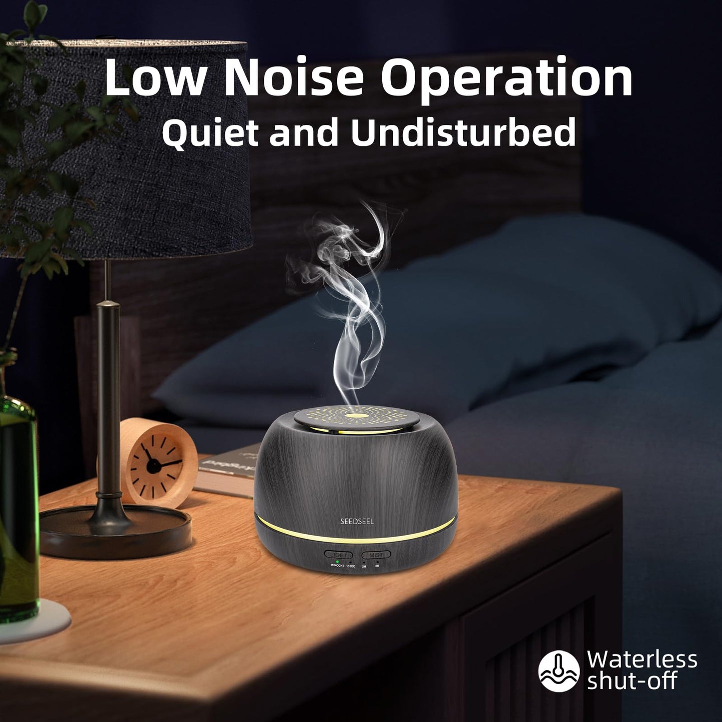 SEEDSEEL 300ML Essential Oil Diffuser – Ultrasonic Aromatherapy with Remote, 7-Color Lights, 8H Run Time