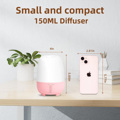 SEEDSEEL Cordless Essential Oil Diffuser 150ML – Portable USB-C Diffuser with 7 LED Lights