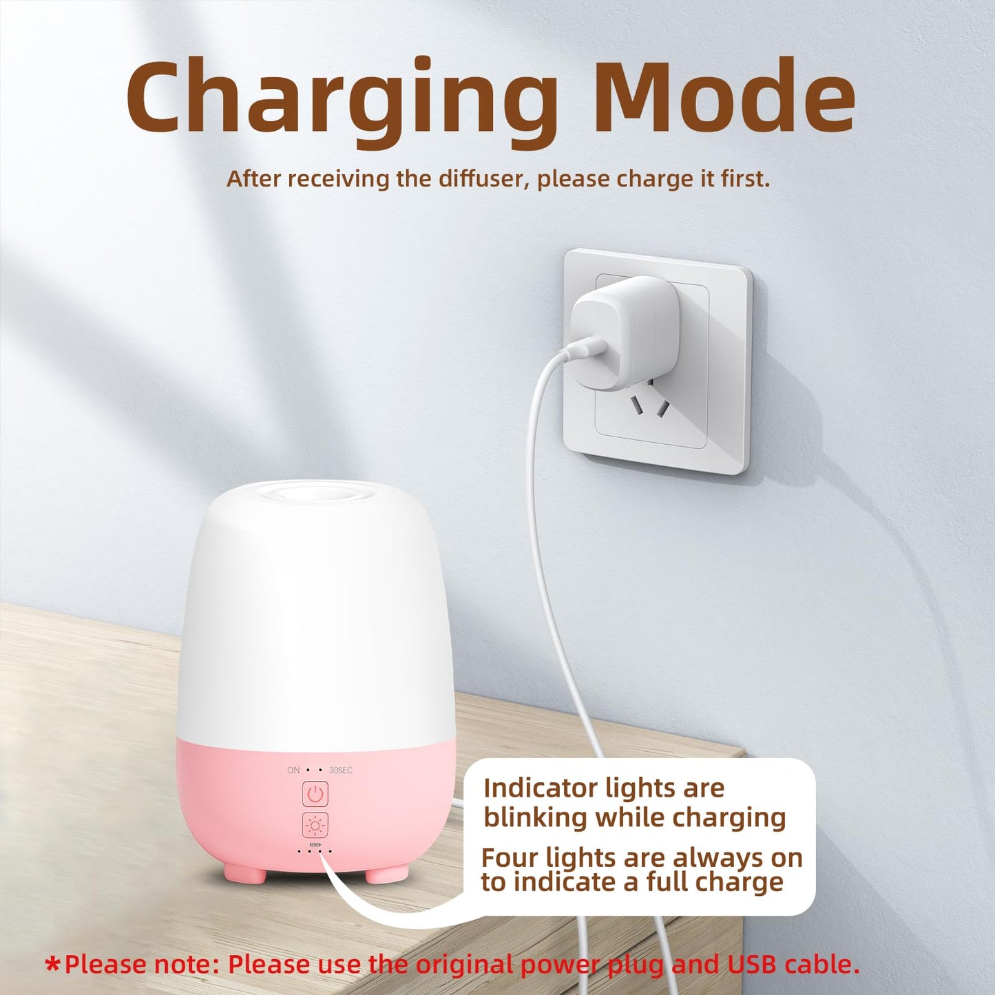 SEEDSEEL Cordless Essential Oil Diffuser 150ML – Portable USB-C Diffuser with 7 LED Lights