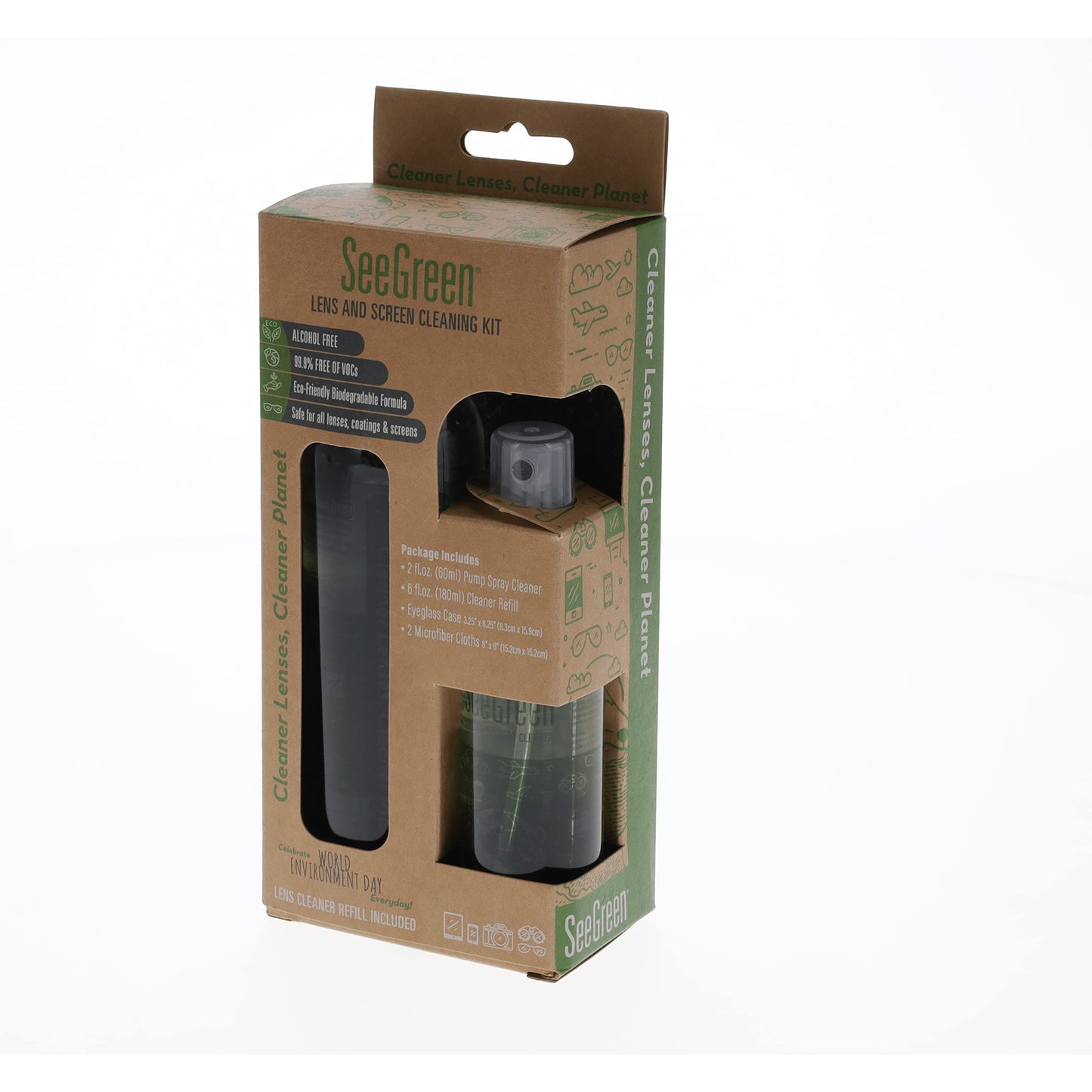 SEEGREEN Lens & Screen Cleaning KIT | 2oz Spray + 6oz Refill