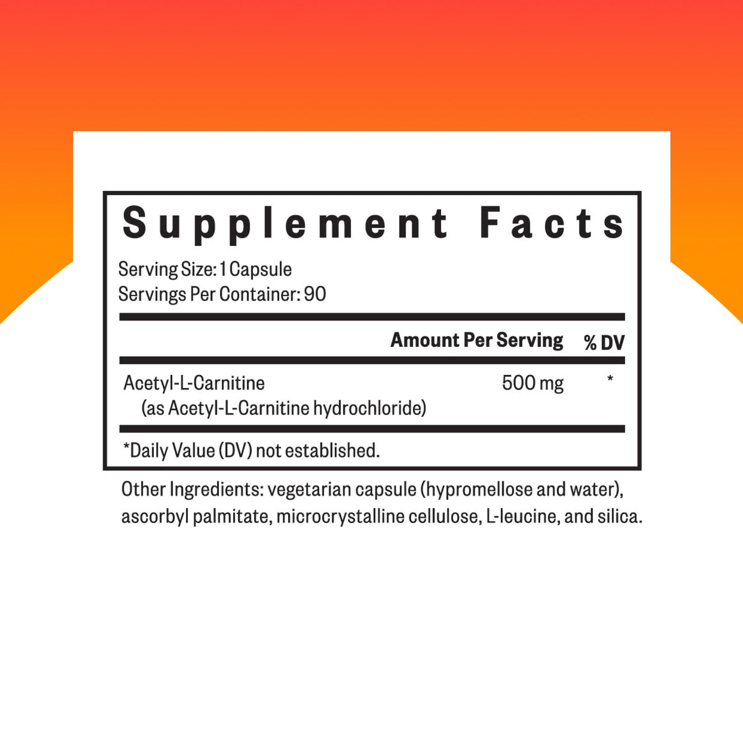 Seeking Health Acetyl-L-Carnitine 500 mg – 90 Capsules | Energy, Fat Metabolism & Memory