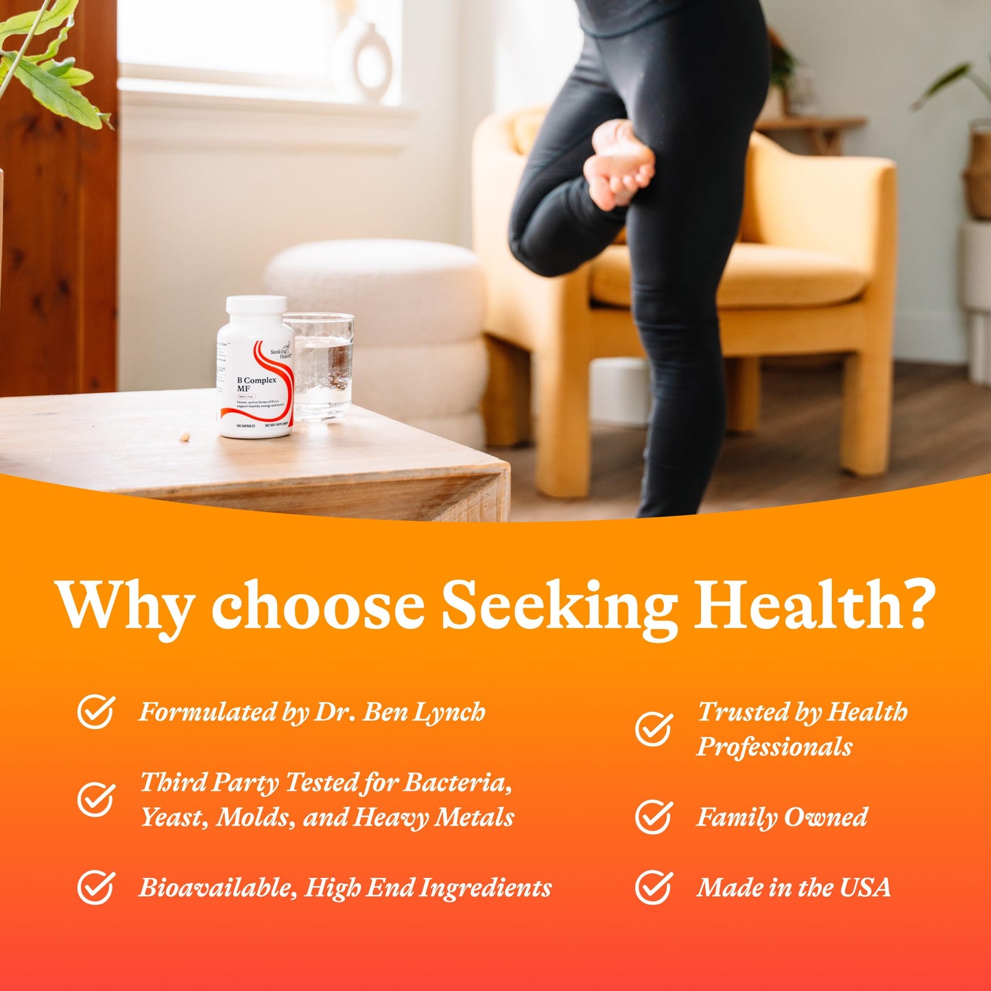 Seeking Health B Complex MF - B Complex with Folate & Folinic Acid (100 Caps)
