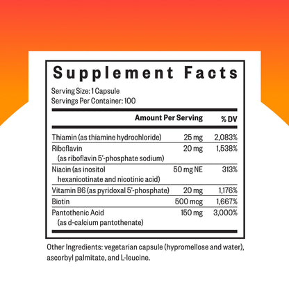 Seeking Health B-Minus – Complex Vitamin B-Blend with Biotin & Riboflavin | Brain Health & Energy | 100 Capsules