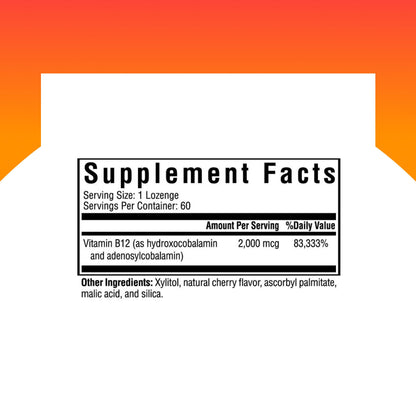 Seeking Health Hydroxo-Adeno B12 2000 mcg Methyl-Free – Energy, Focus, Methylation Support, Detox | Vegan, Vegetarian (60 Lozenges)