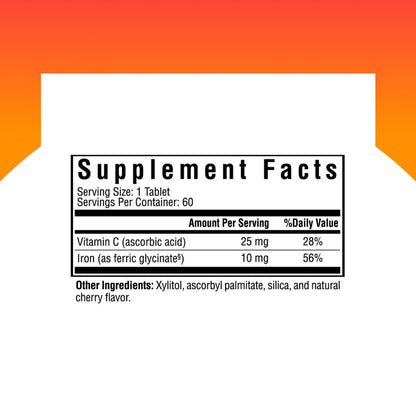 Seeking Health Iron Chewable – 10 mg Iron for Energy & Metabolism (60 Tablets)