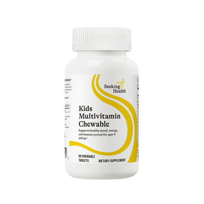Seeking Health Kids Multivitamin Chewable – L-5-MTHF L-Methylfolate, B12, Vitamin A, Zinc | Vegetarian, 60 Chewable Tablets