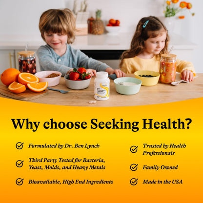 Seeking Health Kids Multivitamin Chewable – L-5-MTHF L-Methylfolate, B12, Vitamin A, Zinc | Vegetarian, 60 Chewable Tablets