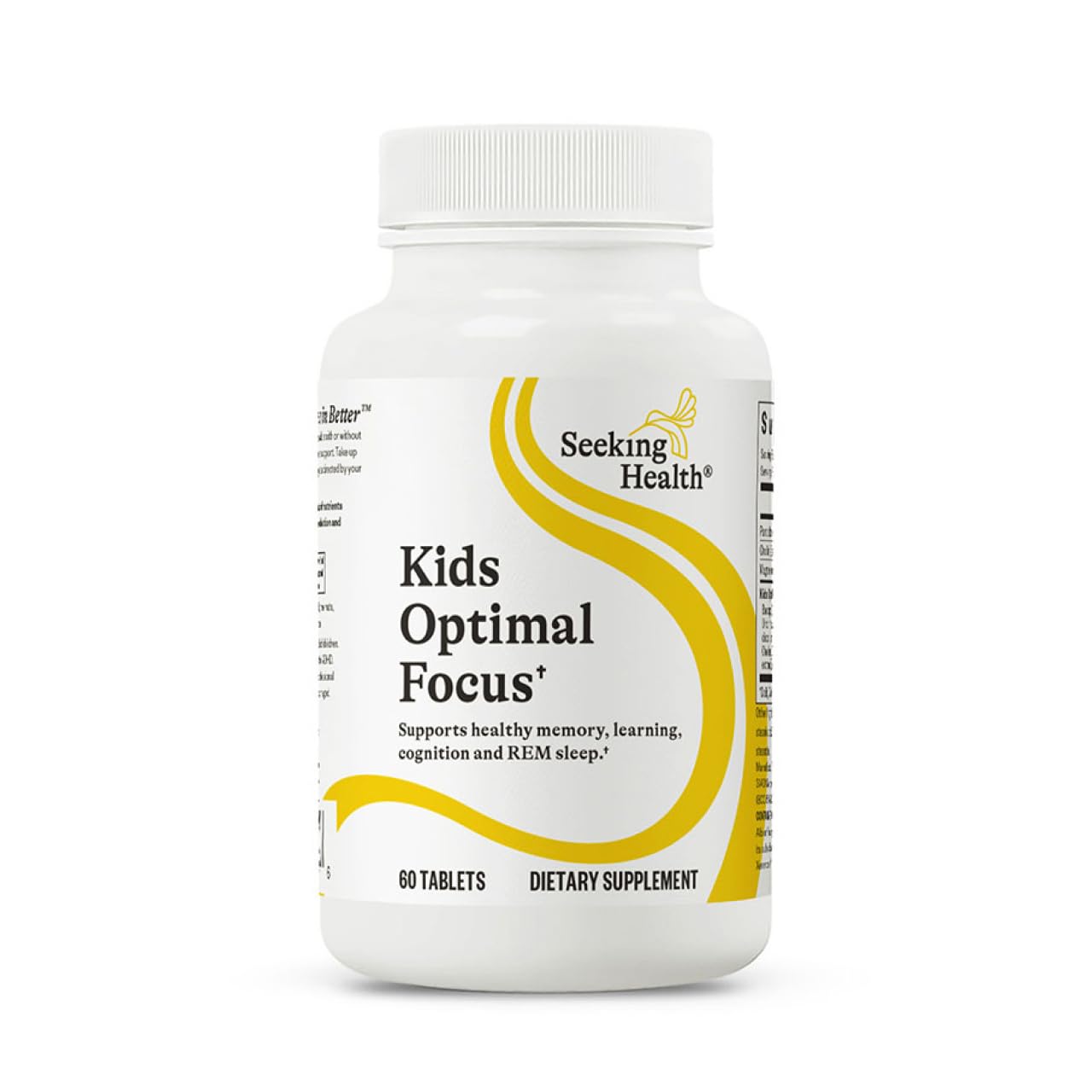 Seeking Health Kids Optimal Focus – Calming Supplement for Children | Focus, Sleep & Healthy Mindset | 60 Chewable Tablets (30 Servings)