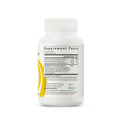 Seeking Health Kids Optimal Focus – Calming Supplement for Children | Focus, Sleep & Healthy Mindset | 60 Chewable Tablets (30 Servings)
