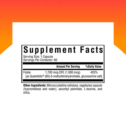 L-Methylfolate 1mg - 60 Capsules | Seeking Health – MTHFR & Mood Support