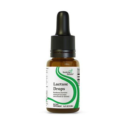 Seeking Health Lactase Drops - Lactase Enzyme Liquid Supplement for Dairy Intolerance Support | 0.50 Fl oz, 52 Servings