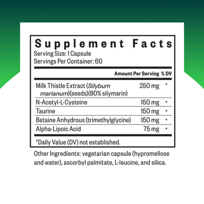 Seeking Health Liver Nutrients – Glutathione Support with Milk Thistle, Alpha-Lipoic Acid & NAC – 60 Capsules