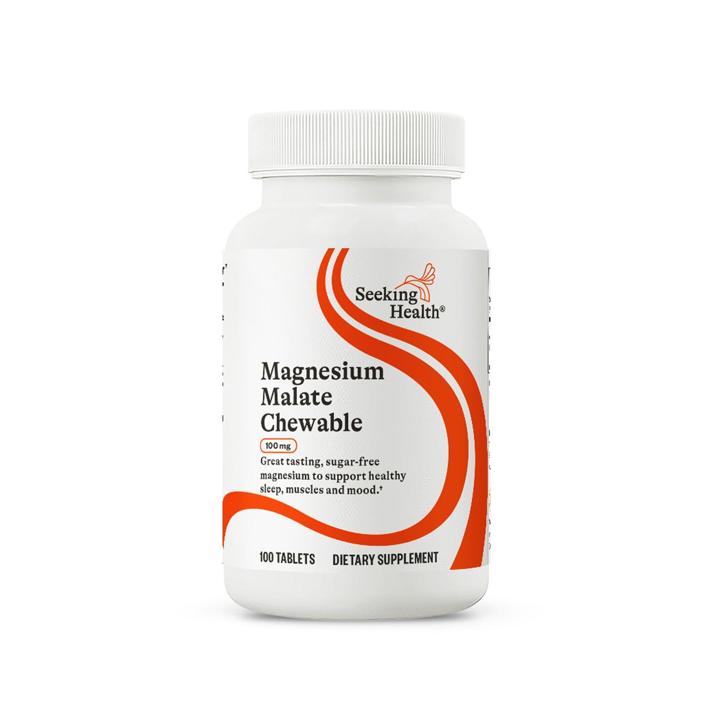 Seeking Health Magnesium Malate Chewable - 100 mg, 100 Tablets | Energy, Muscle & Nerve Support