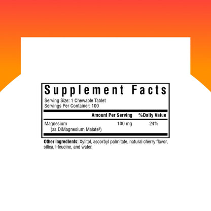 Seeking Health Magnesium Malate Chewable - 100 mg, 100 Tablets | Energy, Muscle & Nerve Support