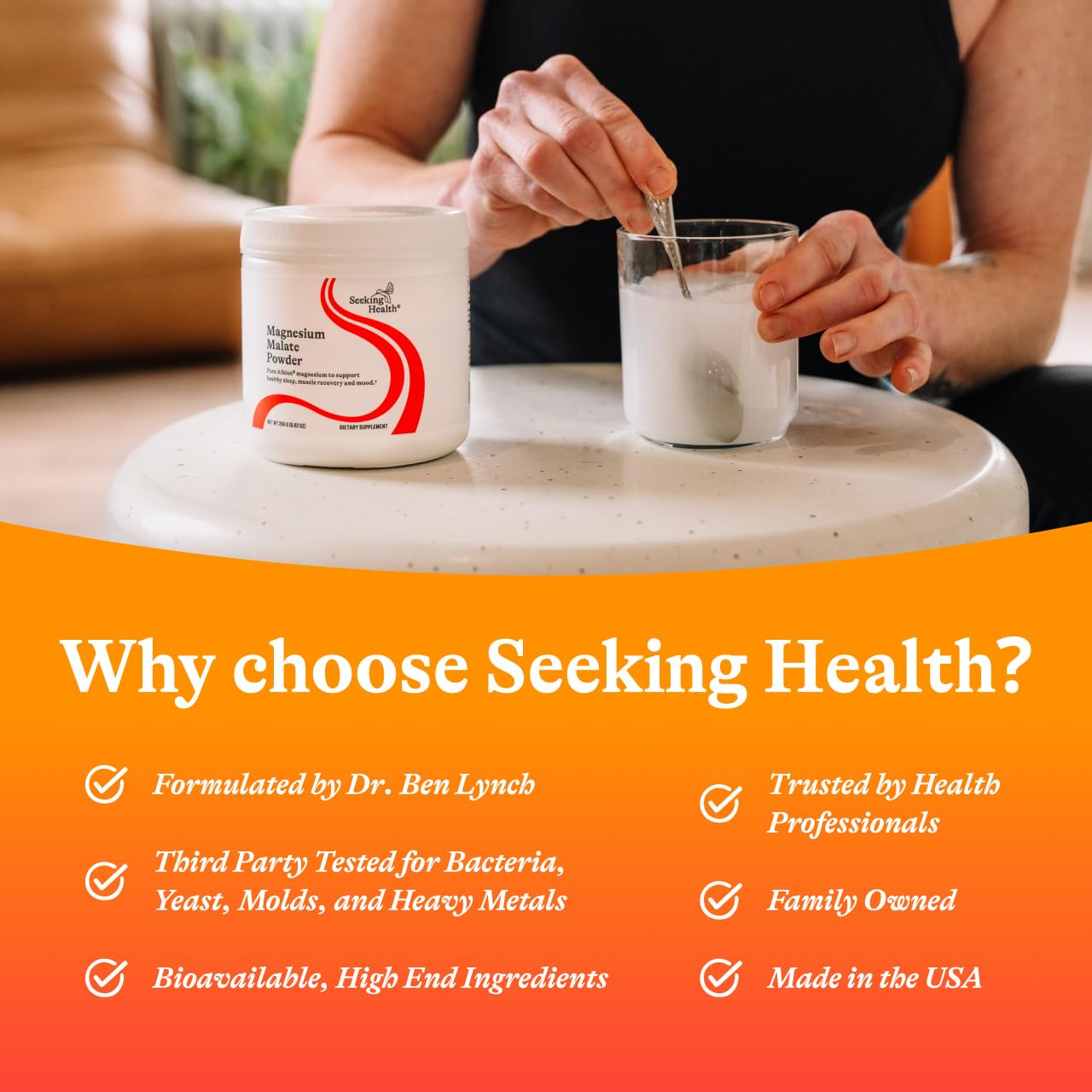 Seeking Health Magnesium Malate Powder – 500 mg, 100 Servings – Supports Bone & Muscle Health