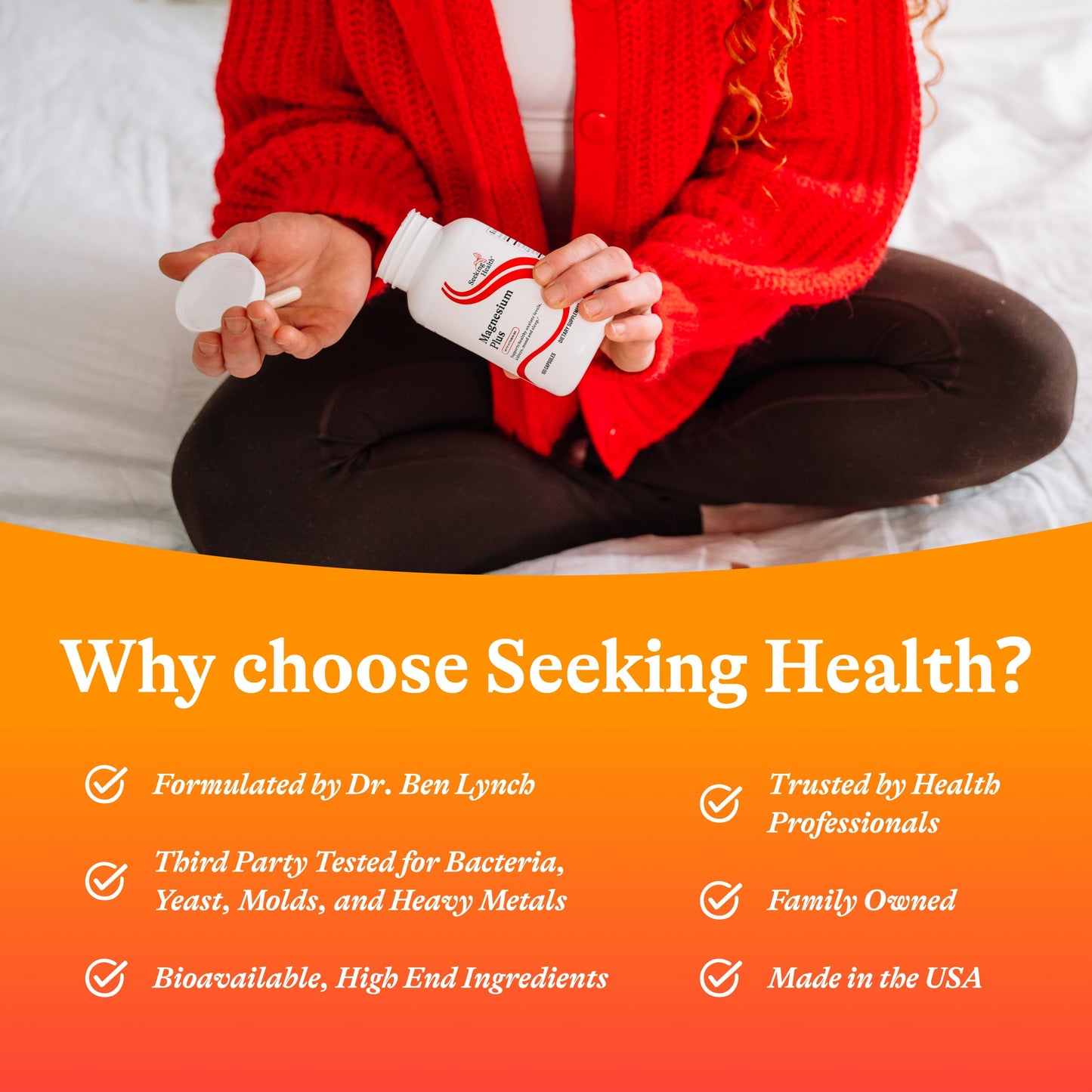 Seeking Health Magnesium Plus - Mg Malate & Glycinate with Vitamin B6 - 100 Capsules