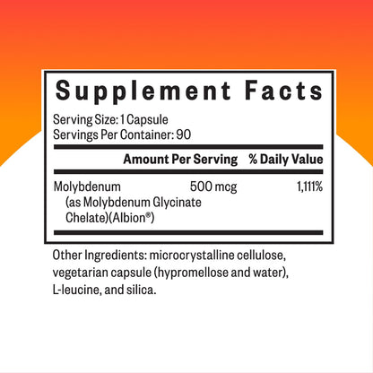 Seeking Health Molybdenum 500 mcg Glycinate Chelate — Detox, Metabolism & Iron Support (Pack of 2)