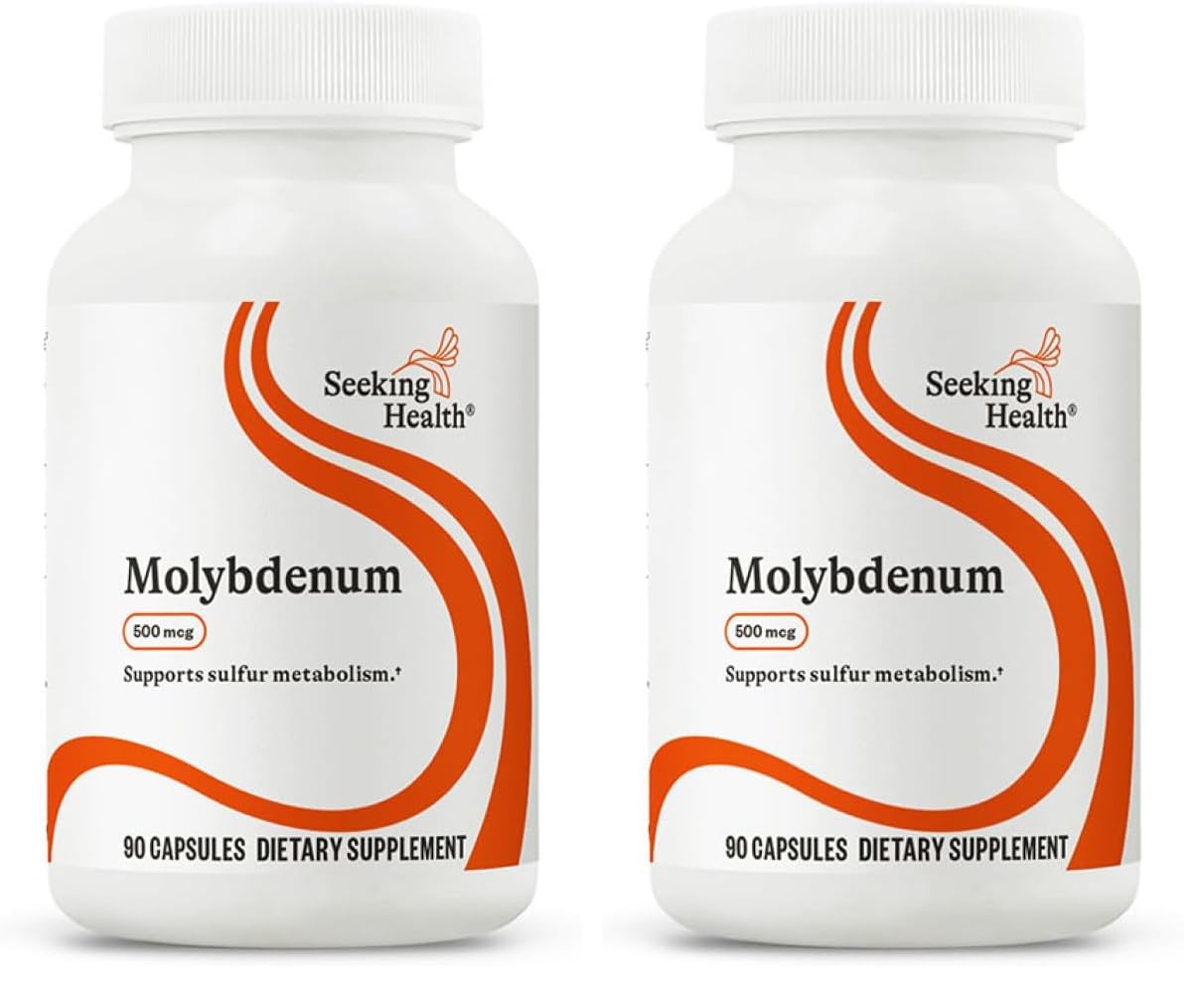 Seeking Health Molybdenum 500 mcg Glycinate Chelate — Detox, Metabolism & Iron Support (Pack of 2)