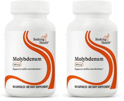 Seeking Health Molybdenum 500 mcg Glycinate Chelate — Detox, Metabolism & Iron Support (Pack of 2)