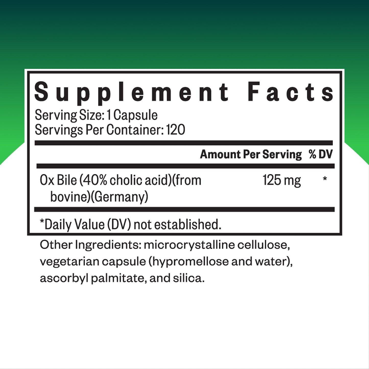 Seeking Health Ox Bile 125 mg – Digestive Enzyme (120 Capsules)