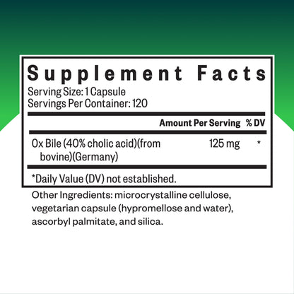 Seeking Health Ox Bile 125 mg – Digestive Enzyme (120 Capsules)