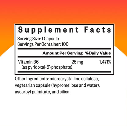 Seeking Health P-5-P (Pyridoxal 5-Phosphate) – Immune Support & Metabolism (Vitamin B6-25) 100 Capsules