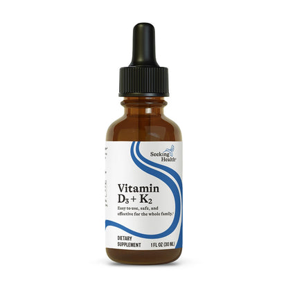 Seeking Health Vitamin D3 + K2 Drops - Liquid D3 & K2 for Immune & Bone Health (1 fl oz)