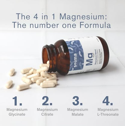 SEIMA 4-in-1 Magnesium Complex 1200 mg | Sleep, Stress Relief & Recovery – 90 Capsules