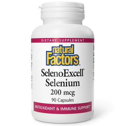 Natural Factors SelenoExcell Selenium 200 mcg – Antioxidant & Immune Support, 90 Capsules