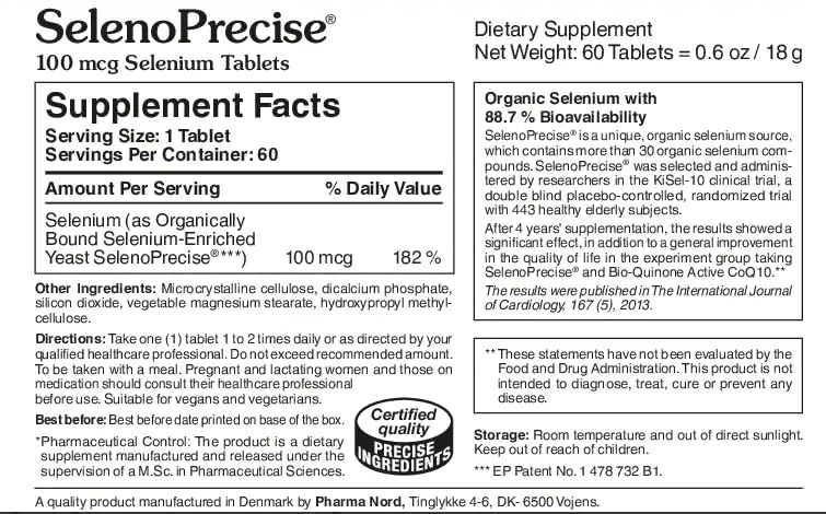 Pharma Nord Selenium 100 mcg | SelenoPrecise – Thyroid Support, Immune Health & Heart Health | 150 Tablets | 88.7% Absorption