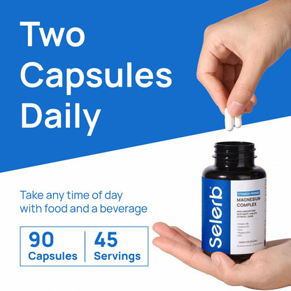 Selerb Magnesium Complex for Women & Men - Sleep, Calm, Muscle & Energy (90 Capsules)
