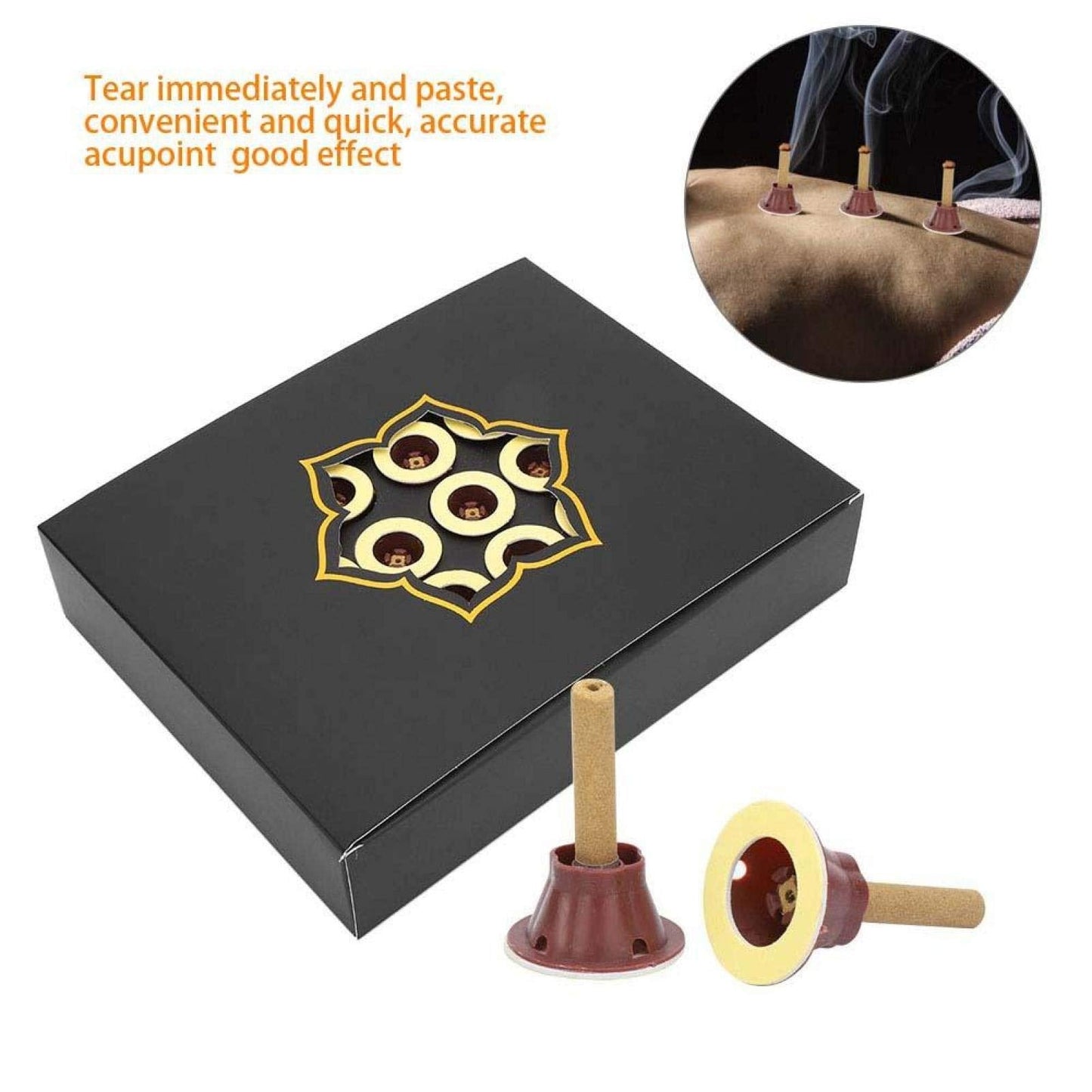 60pcs Moxa Sticks – Self-Adhesive Moxibustion Device for Neck, Shoulders & Back