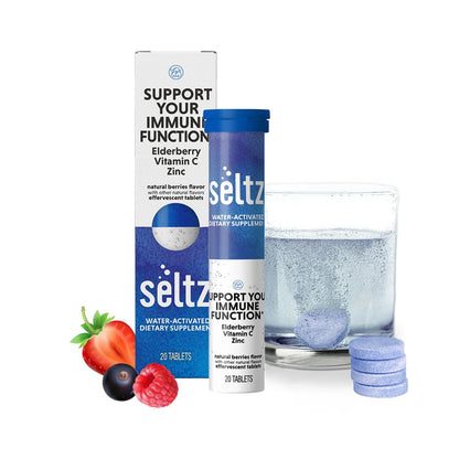 Seltz Berry Immune Support – Effervescent Vitamins with Vitamin C, Elderberry & Zinc (20 Tablets)