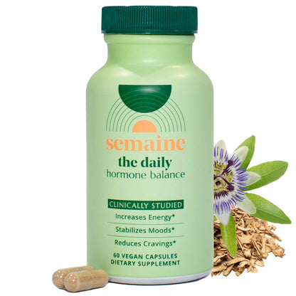 Semaine Daily Hormone Balance – Vegan Capsule for Clearer Skin, Balanced M moods & Deeper Sleep (60 ct)