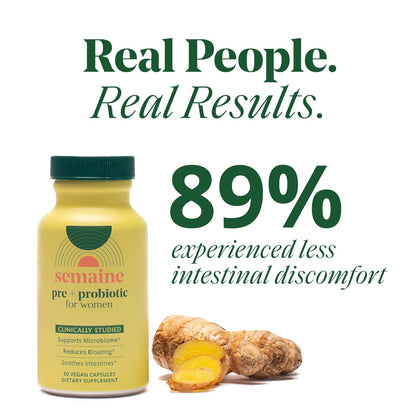 Semaine Super Powered Prebiotic + Probiotic for Women - 60 ct | Gut Health, IBS Relief & Immunity