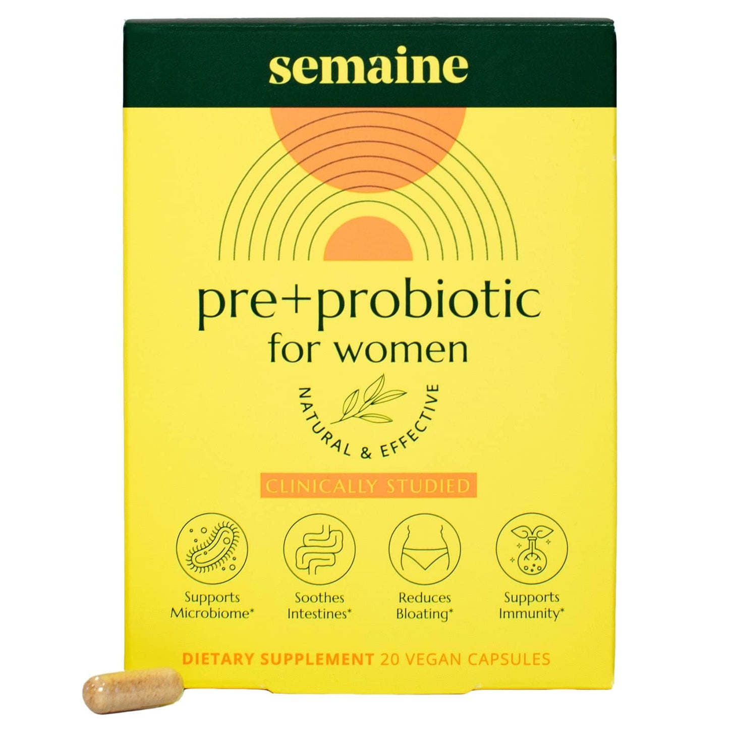 Semaine Super Powered Prebiotic + Probiotic for Women — Clinically Studied (20 ct) | Gut Health & IBS Relief