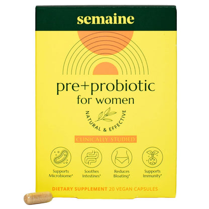 Semaine Super Powered Prebiotic + Probiotic for Women — Clinically Studied (20 ct) | Gut Health & IBS Relief