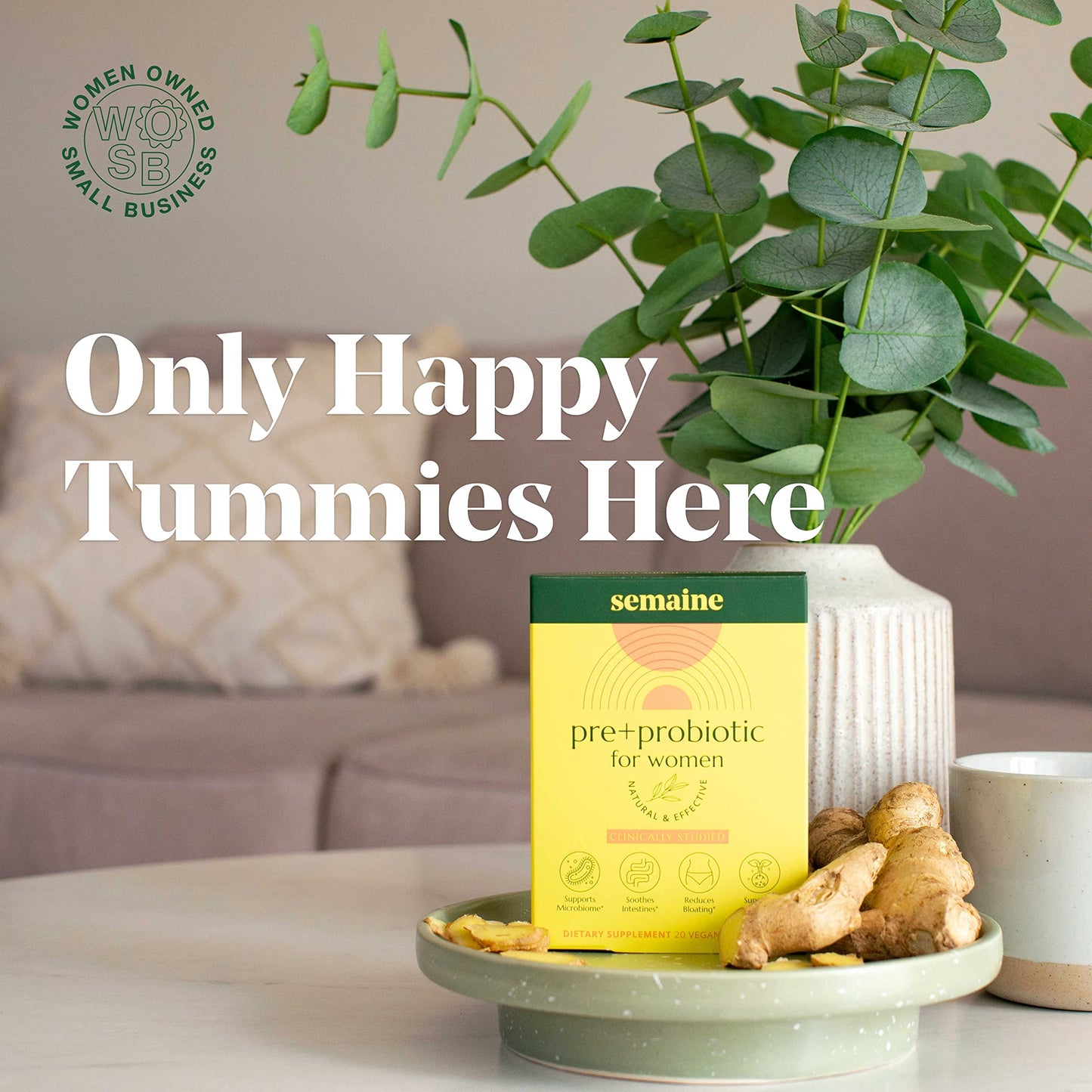 Semaine Super Powered Prebiotic + Probiotic for Women — Clinically Studied (20 ct) | Gut Health & IBS Relief