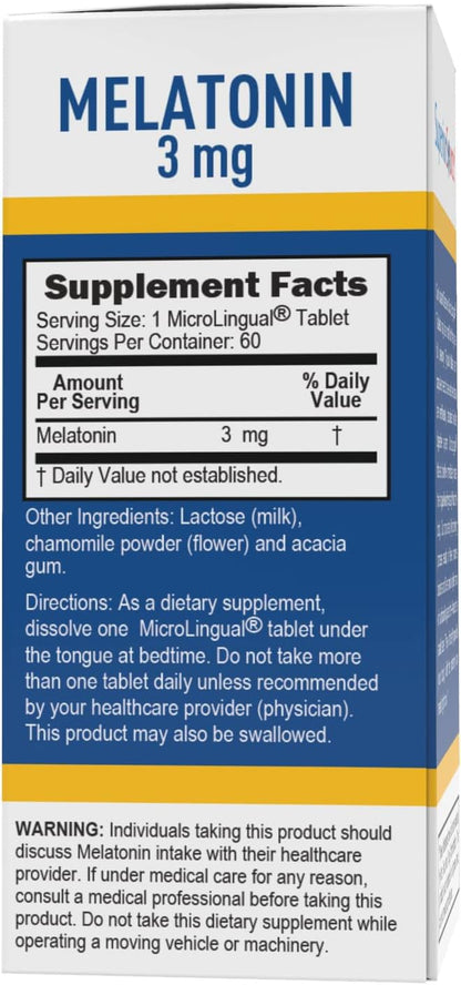 Superior Source Melatonin 3 mg for Adults - Sleep Support with Chamomile