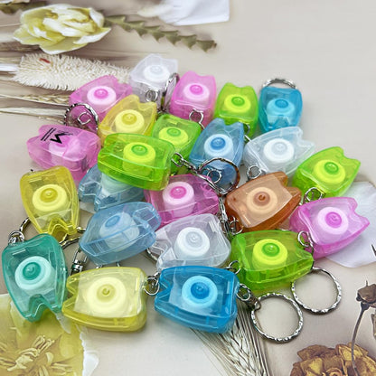 SENLIN DENTAL 10PCS Floss Keychain – Portable Mint Tooth-Shaped Floss Box