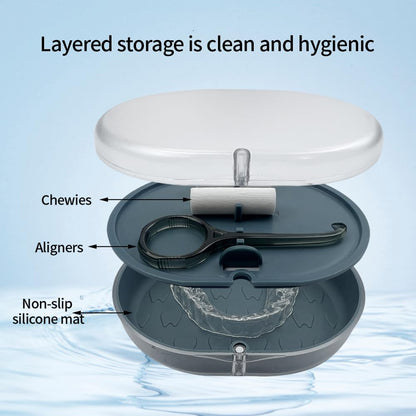 SENLIN DENTAL 2PCS Double-Layer Retainer Case with Mirror