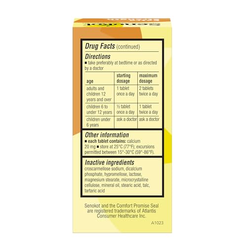 Senokot Extra Strength Natural Vegetable Laxative — Gentle Overnight Relief (36 Count, 2-Pack)