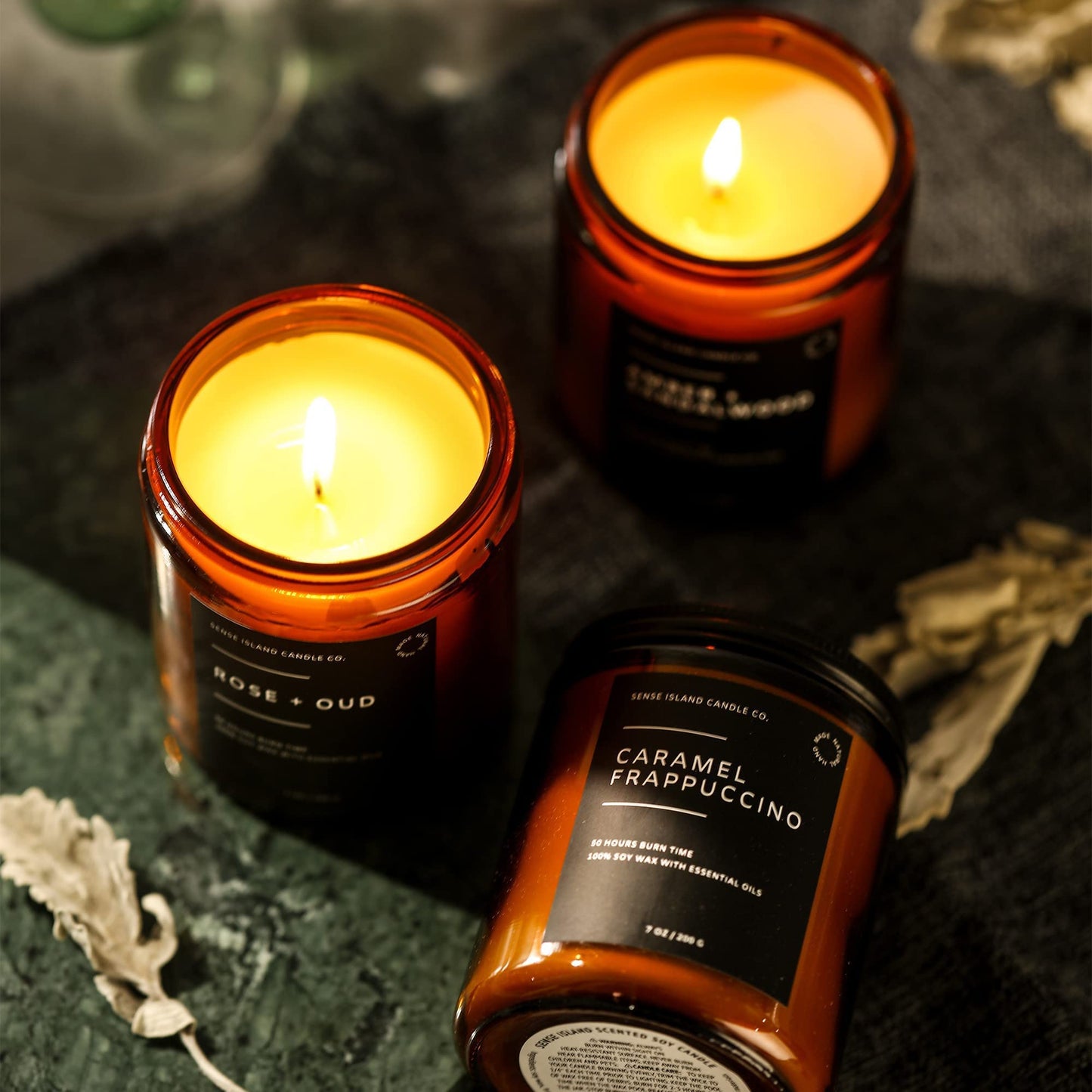 SENSE ISLAND Caramel Frappuccino Soy Candle – 100% Natural Wax, 50+ Hr Burn