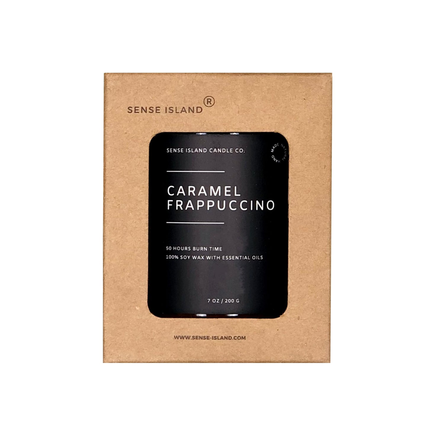 SENSE ISLAND Caramel Frappuccino Soy Candle – 100% Natural Wax, 50+ Hr Burn