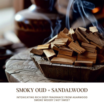 SENSE ISLAND Santal Oud Scented Candle | 7oz 100% Natural Soy Wax, Ambery Woody for Men & Women