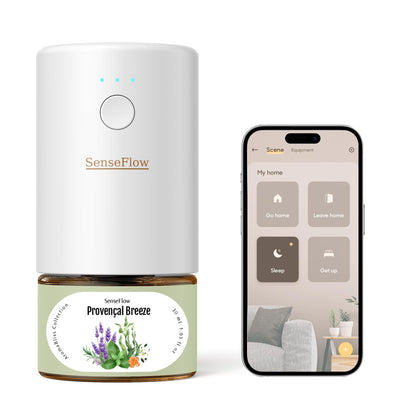 SenseFlow SF101S Smart Wi-Fi Waterless Diffuser – Provançal Breeze, 120-Day Plant-Based Aroma, 100㎡ Coverage