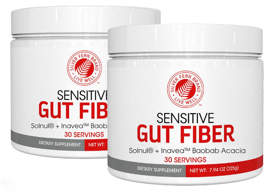 Silver Fern Sensitive Gut Fiber – 2 Tub Set (30 Scoops per Tub) with Galactomannan Guar Fiber, Baobab & Acacia BritishVita | Premium UK Vitamins & Wellness Supplements