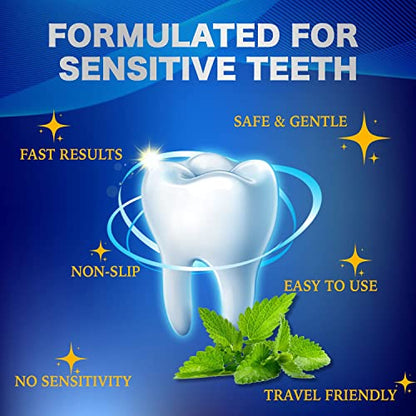 Sensitive Teeth Whitening Strips Kit – 28 PCS, 14 Treatments, Hydrogen Peroxide-Free