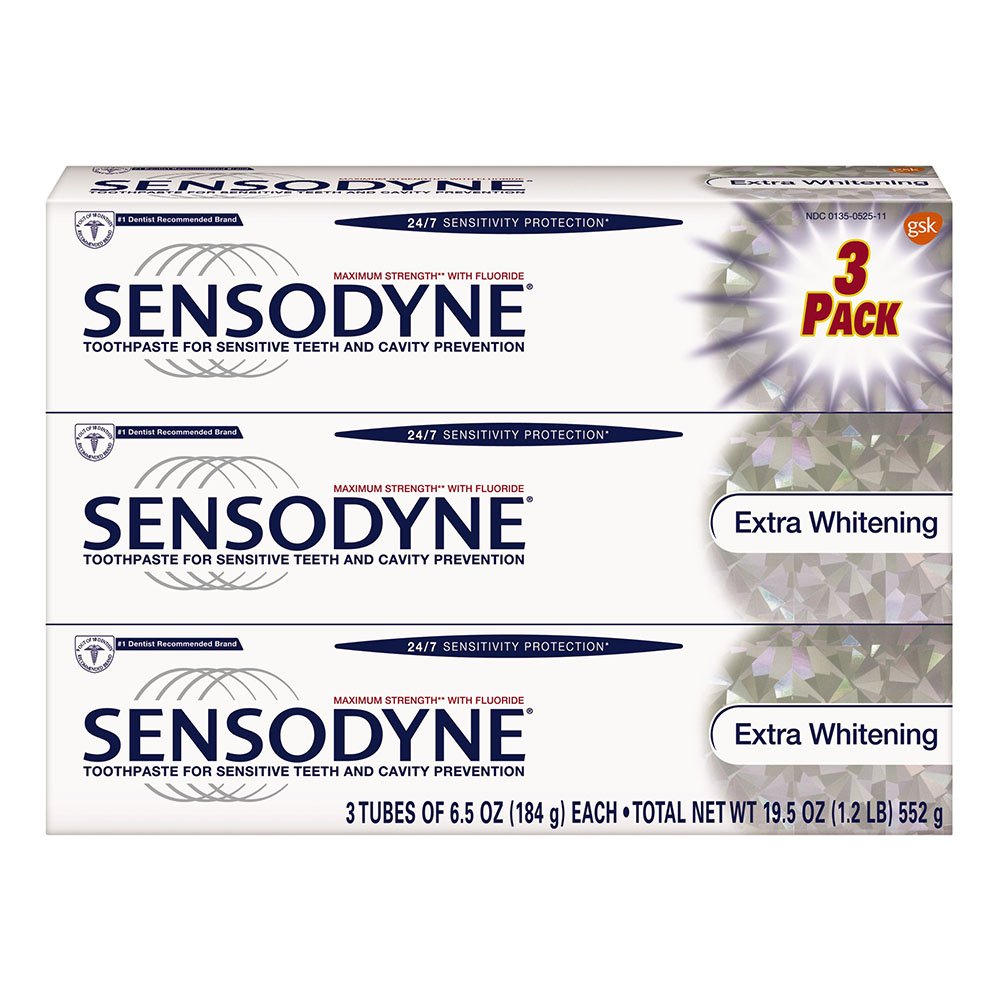 Sensodyne 24/7 Sensitivity Protection Extra Whitening Toothpaste - 6.5 oz Pack of 3