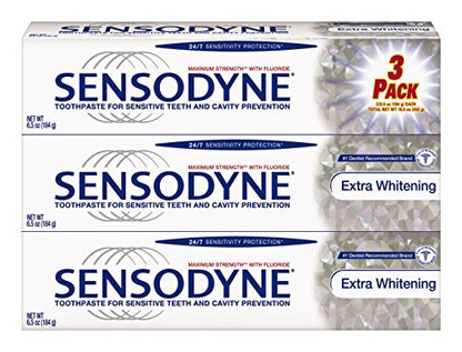 Sensodyne 24/7 Sensitivity Protection Extra Whitening Toothpaste - 6.5 oz Pack of 3